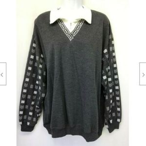 Women's Charcoal Insert Long Sleeve Sweater XL